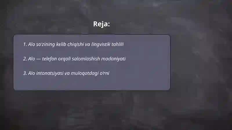 Alo so‘zi 2