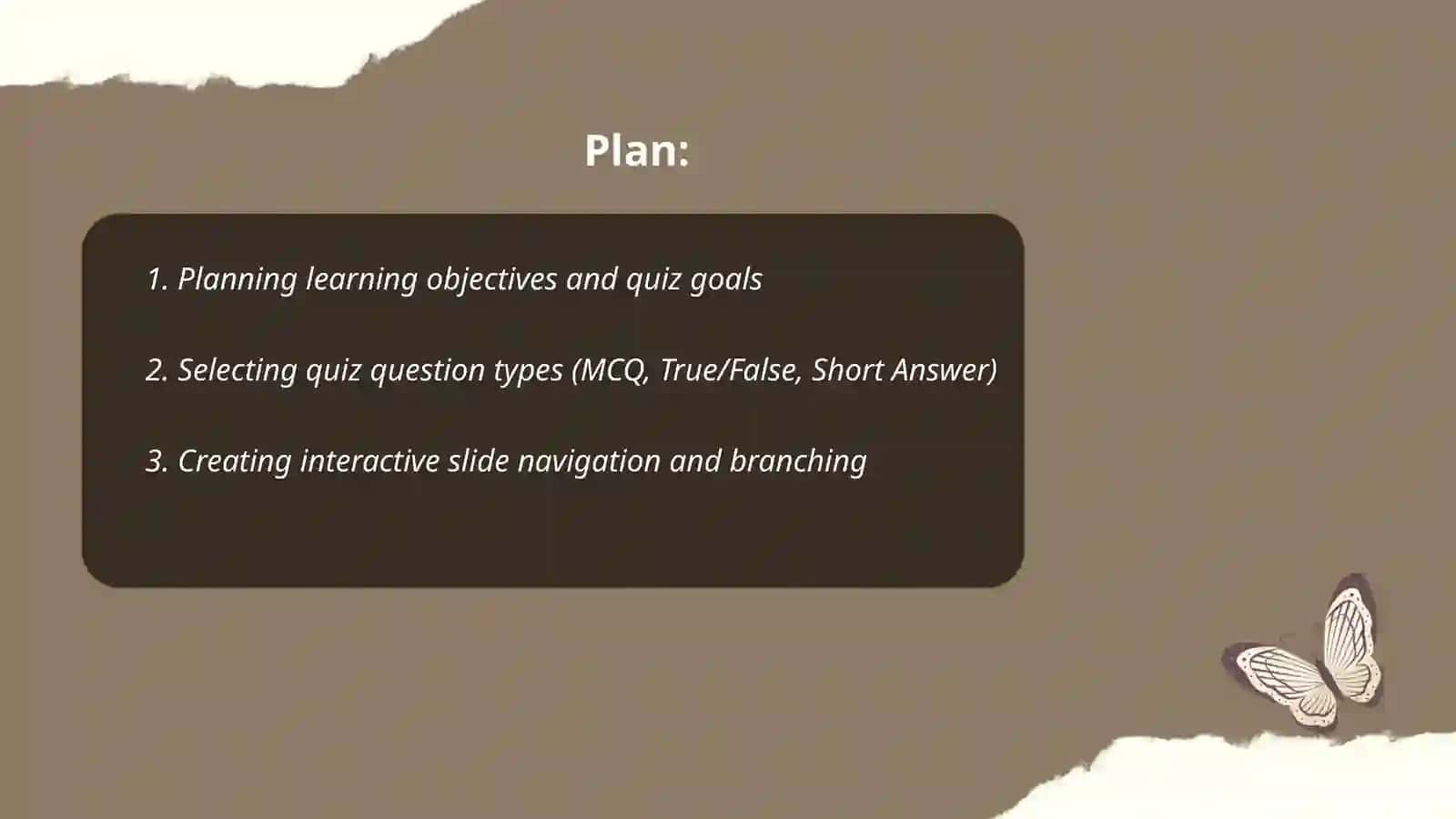 Creating interactive power point presentations with built in Quizz 2
