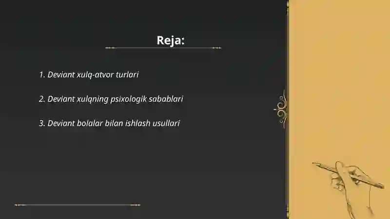 Deviant xulq-atvor turlari 2