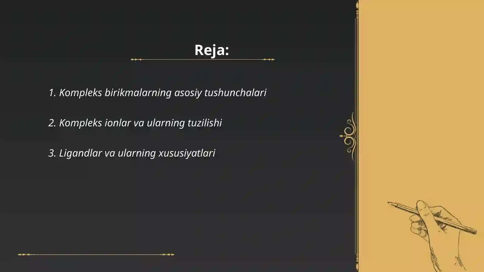 Kompleks birikmalarning tushunchalari 2