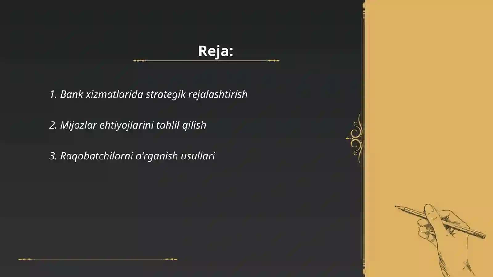 Bank xizmatlari menejmenti strategiyasi 2