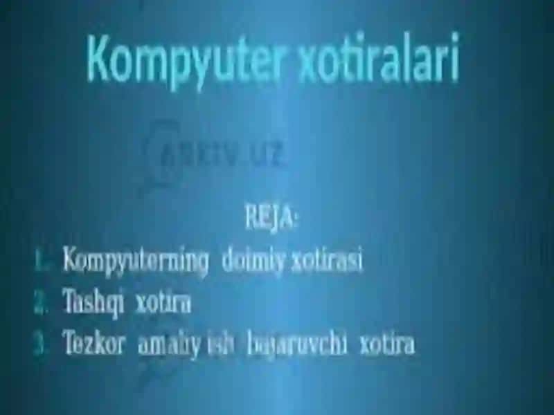 Kompyuter xotiralari 2