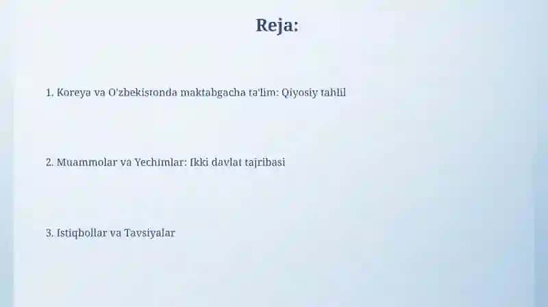 Koreya maktabgacha ta'lim tizimi 2