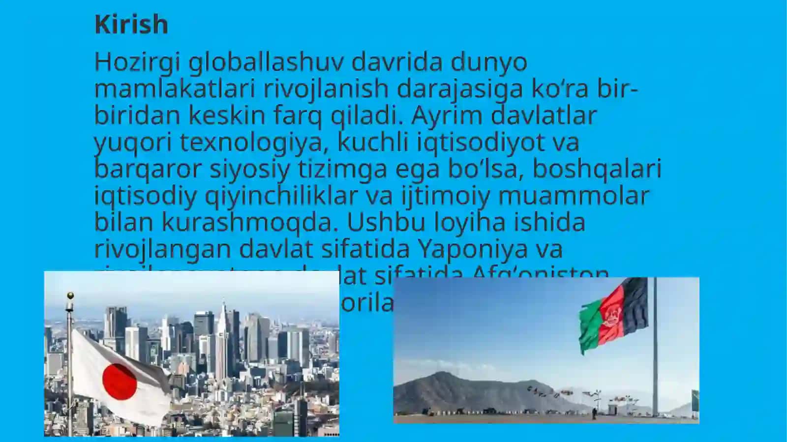 Yaponiya va Afg’oniston 2