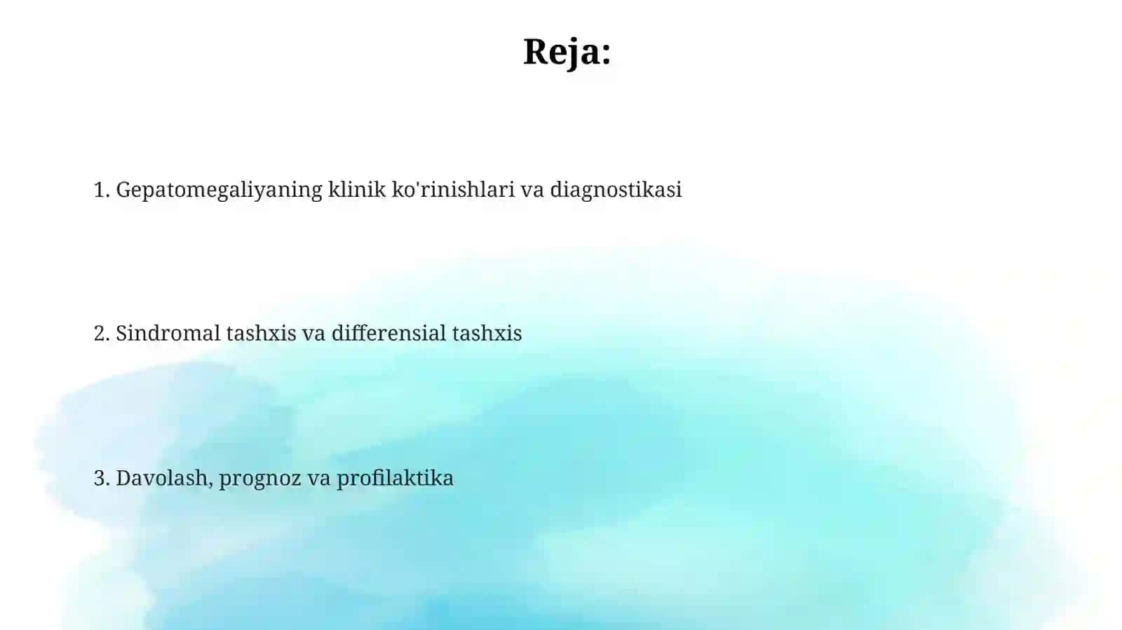 Gepatomegaliya bilan kechuvchi klinik ko'rinishlari 2