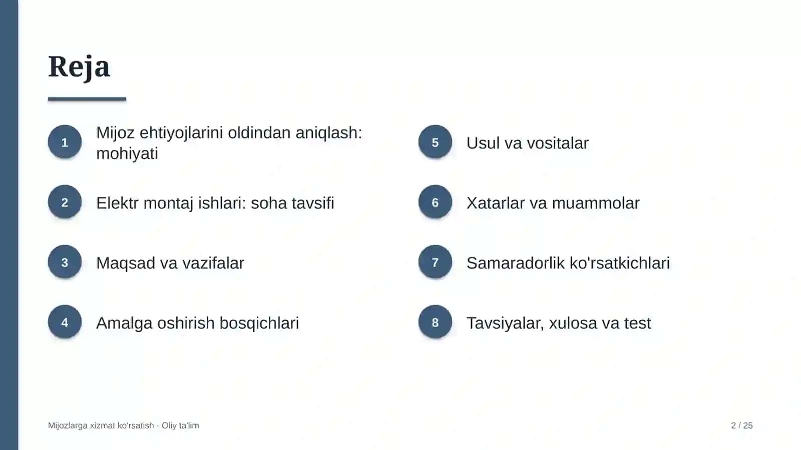 Elektr montaj ishlarida mijoz ehtiyojlarini oldindan aniqlash 2