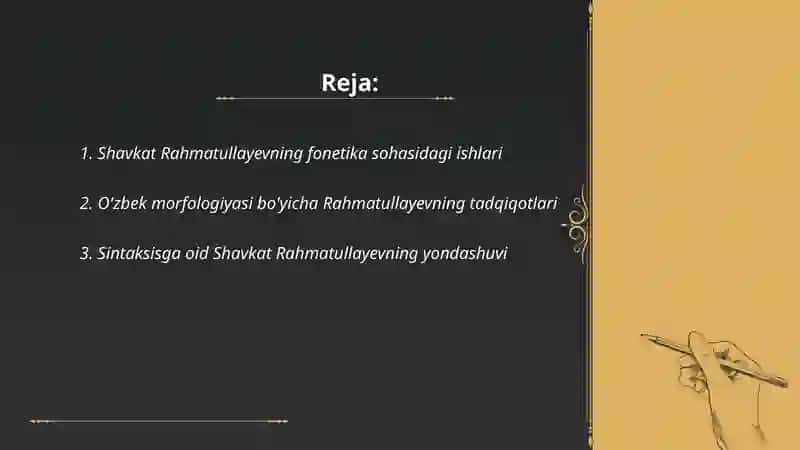 Rahmatullayevning o'zbek tilshunosligiga qo'shgan hissasi 2