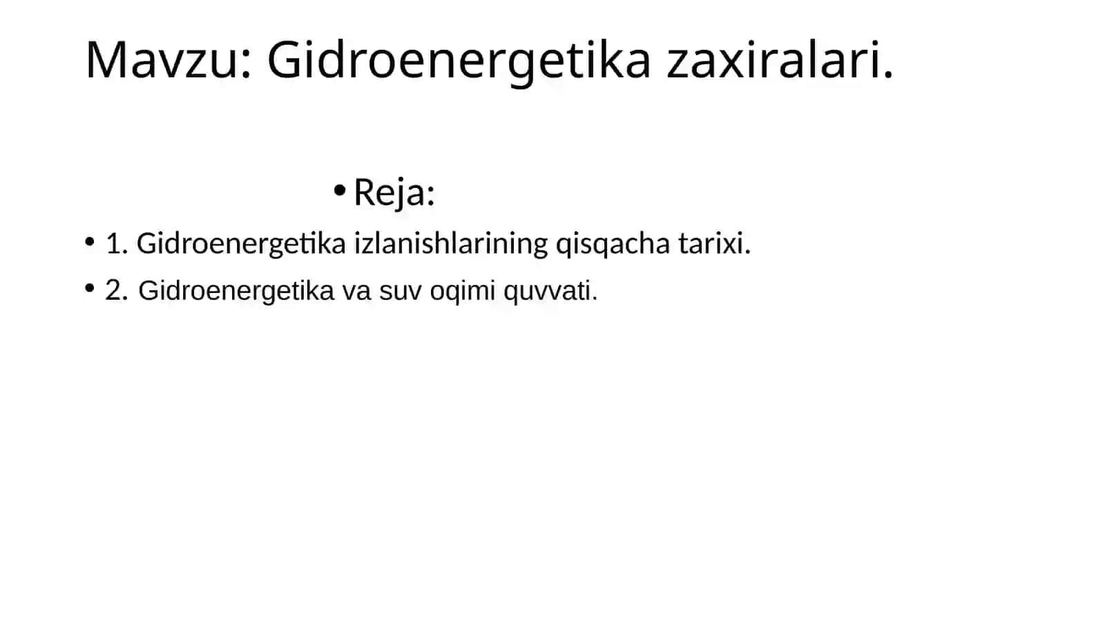 Gidroenergetika zaxiralari 2