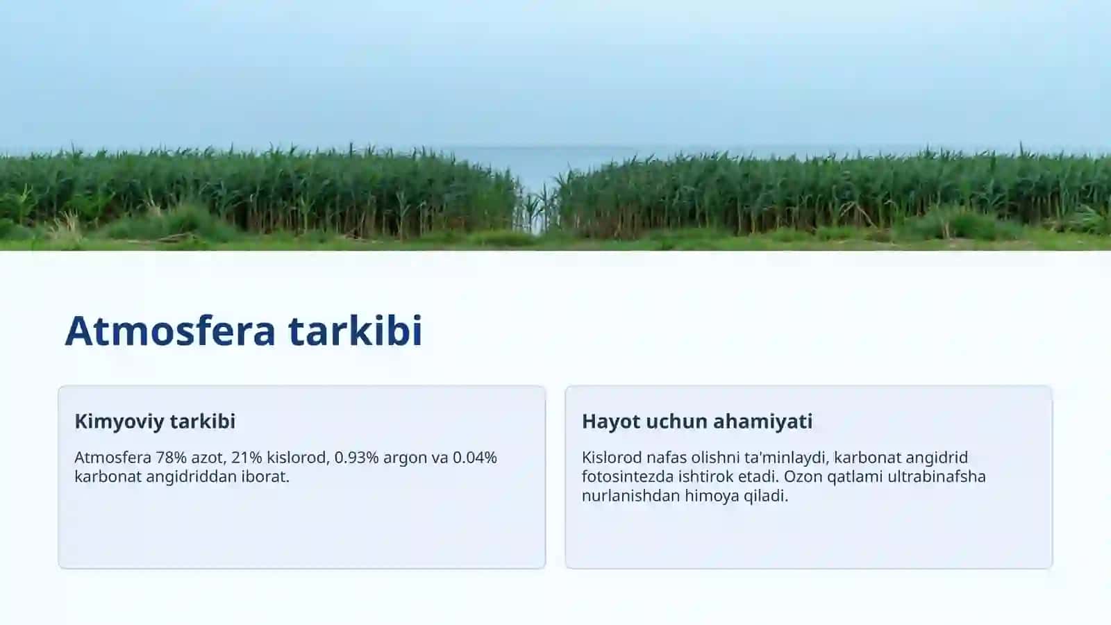 Atmosfera qavatlariga ta'rif 2