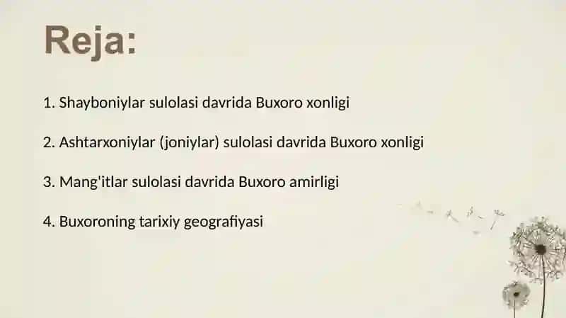 Buxoro xonligi (amirligi) tarixiy geografiyasi 2