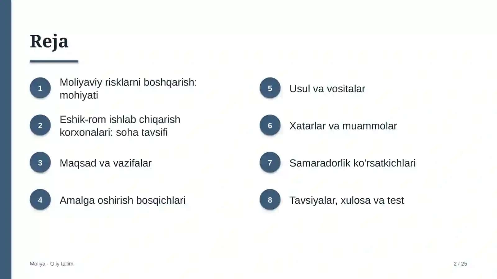 Eshik-rom ishlab chiqarish korxonalarida moliyaviy risklarni boshqarish 2