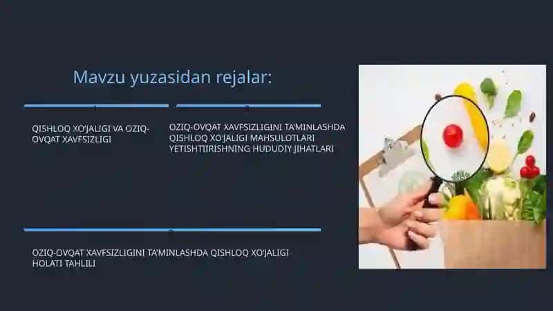 Qishloq xo‘jaligi sektorida oziq-ovqat xavfsizligi tahlili 2
