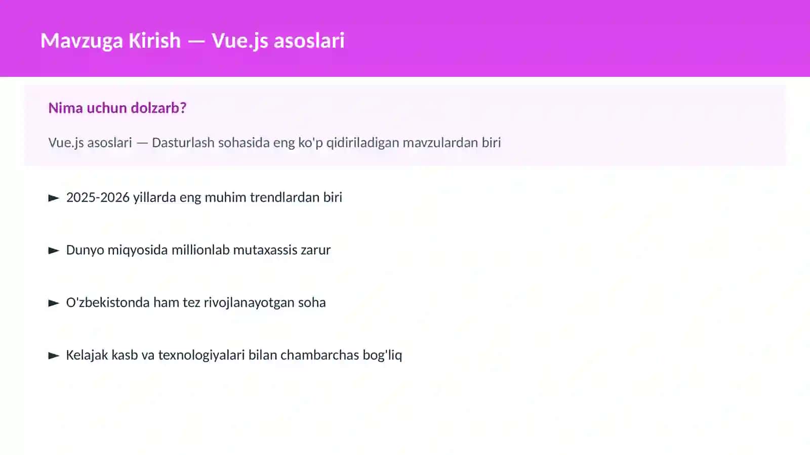 DASTURLASH | JAVASCRIPT VA WEB 2