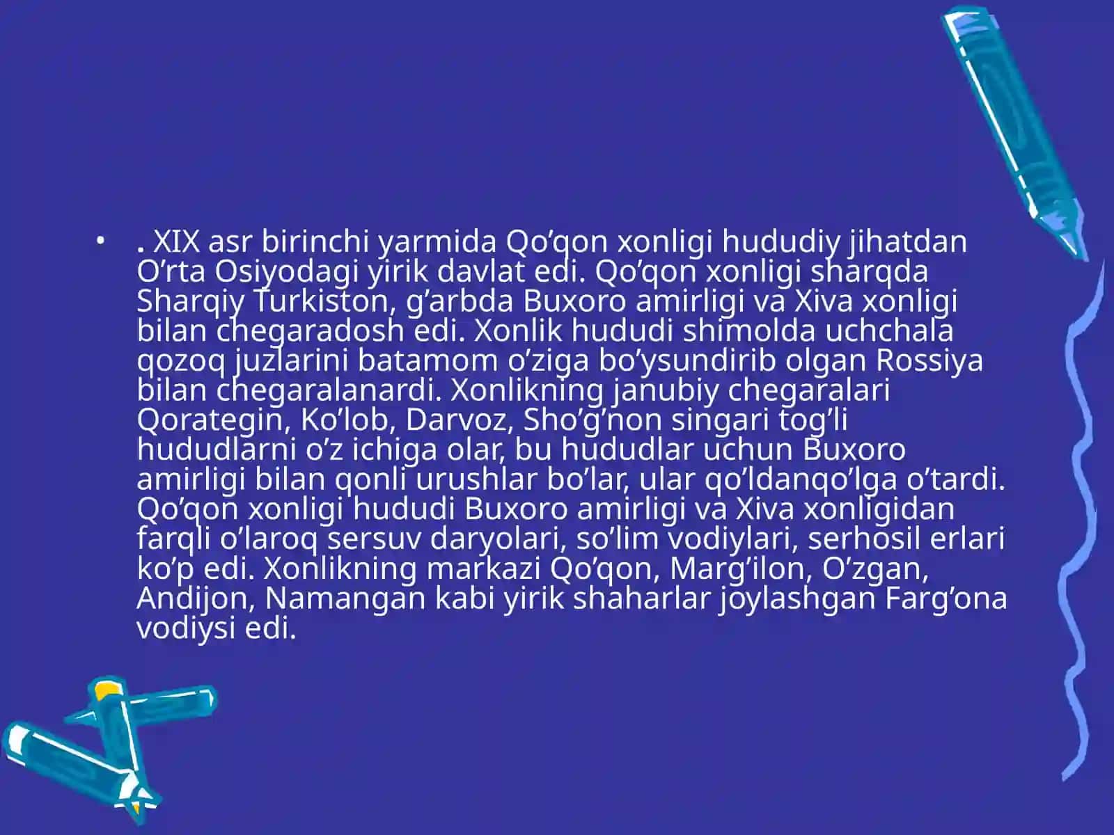 XIX asr Qo’qon xonligi 2