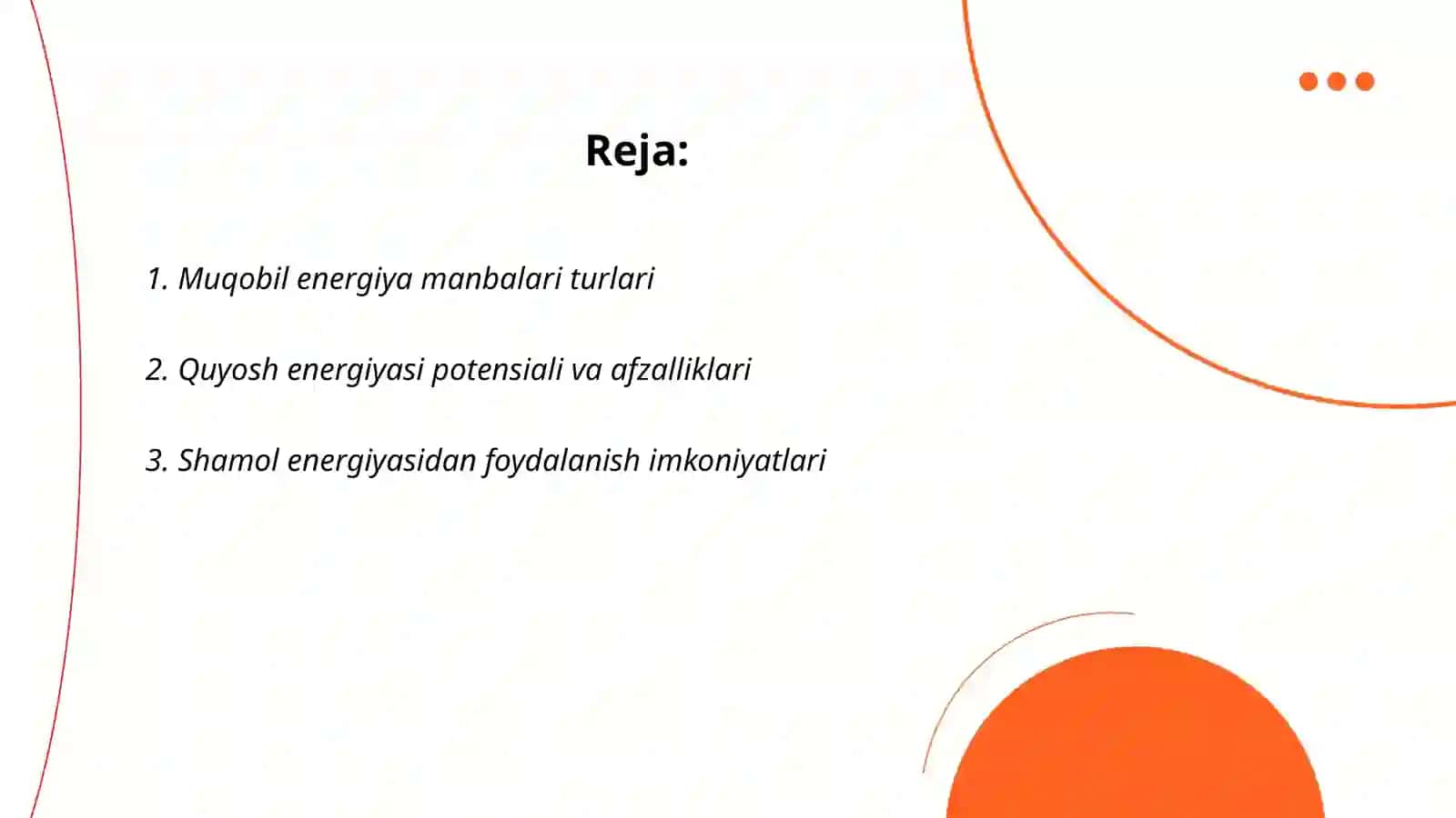 Muqobil energiya manbalari turlari 2