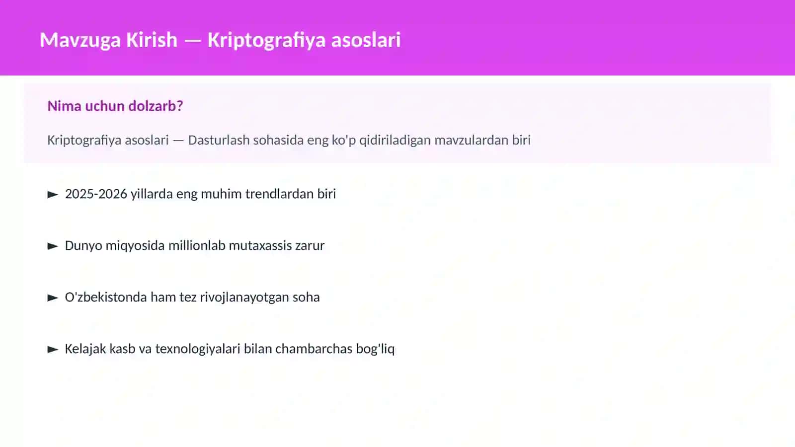 Kriptografiya asoslari 2