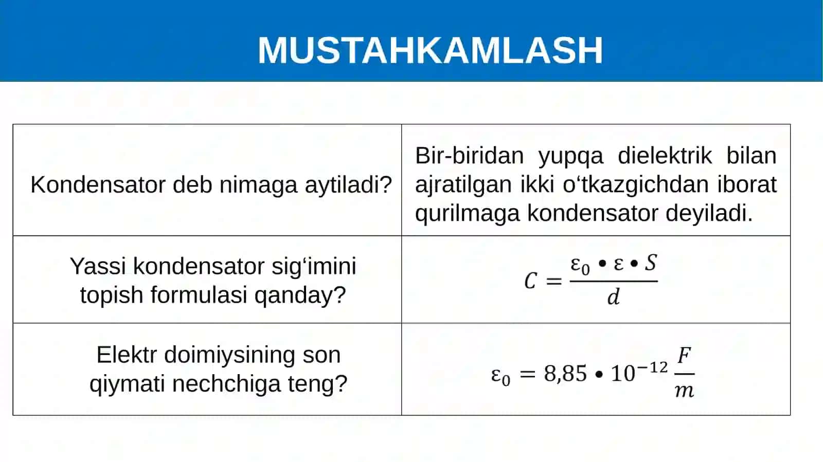 Kondensatorlarni ketma-ket va parallel ulash 2