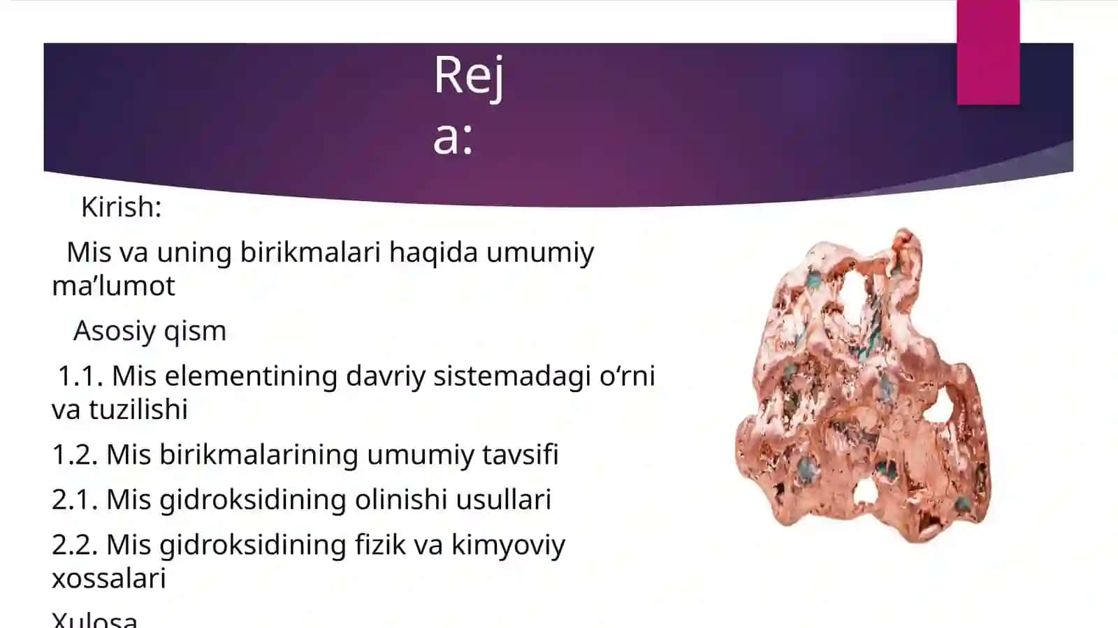 Gidroksidining olinish va xossalari 2