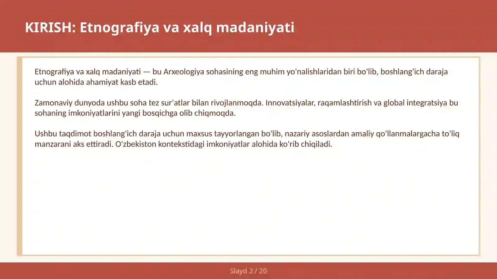 ETNOGRAFIYA VA XALQ MADANIYATI 2