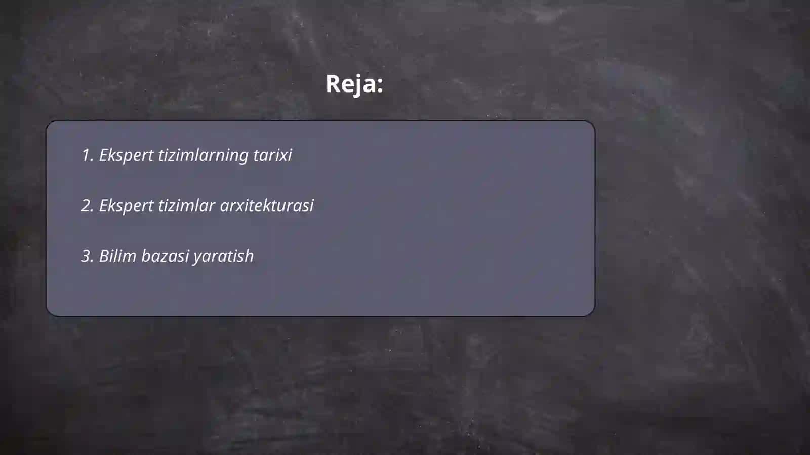 Ekspert tizimlar 2