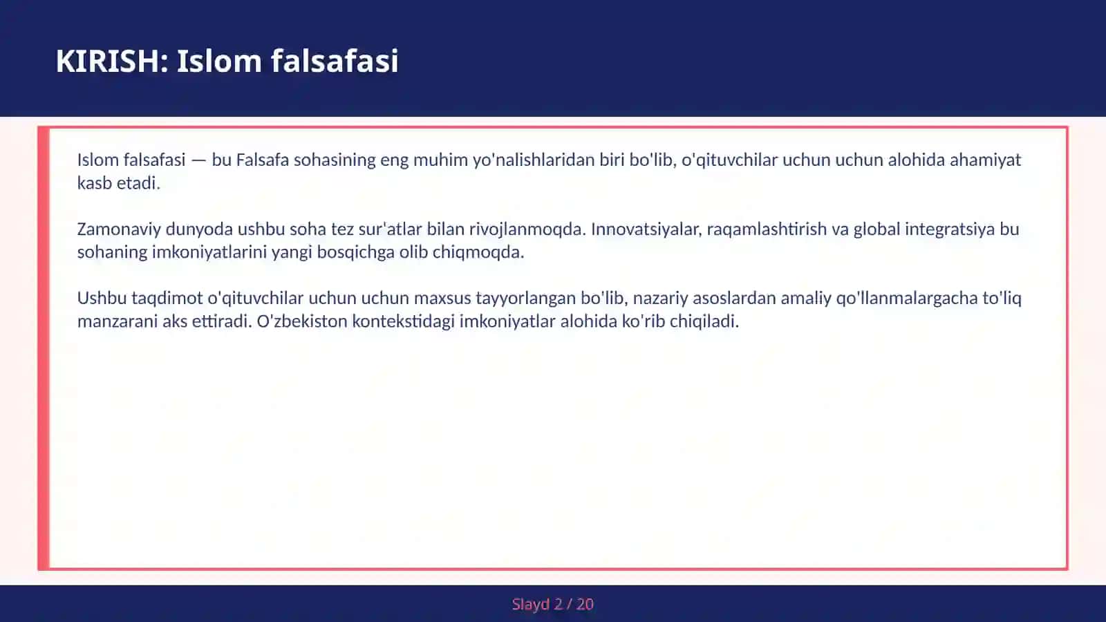 Islom Falsafasi 2