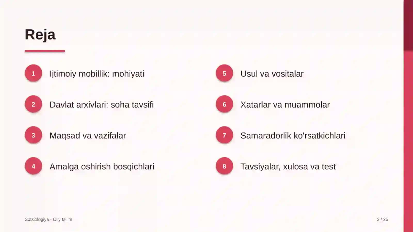 Davlat arxivlarida ijtimoiy mobillik 2