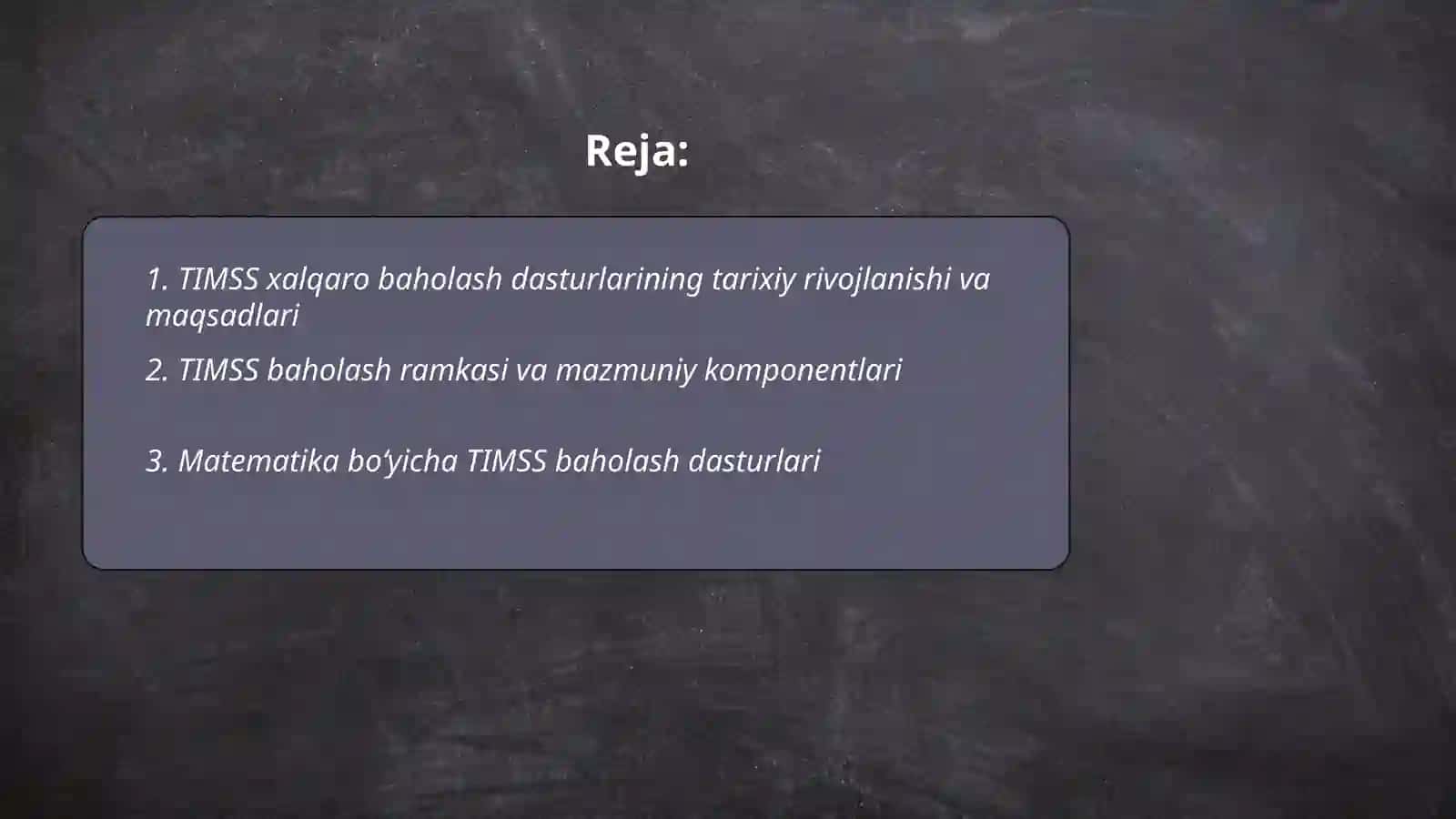 TIMSS xalqaro baholash dasturlari 2