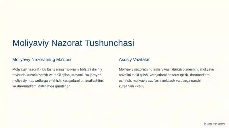 Moliyaviy Nazorat 2