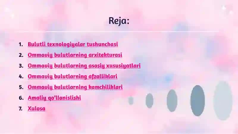 Ommaviy bulutlarning xususiyatlarini o'rganish 2