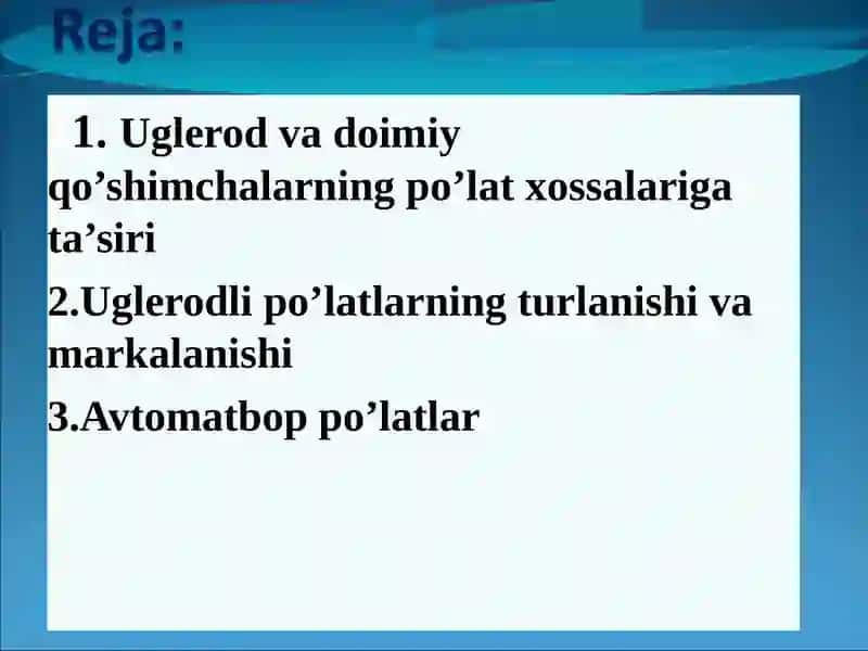 Uglerodli po’latlar 2