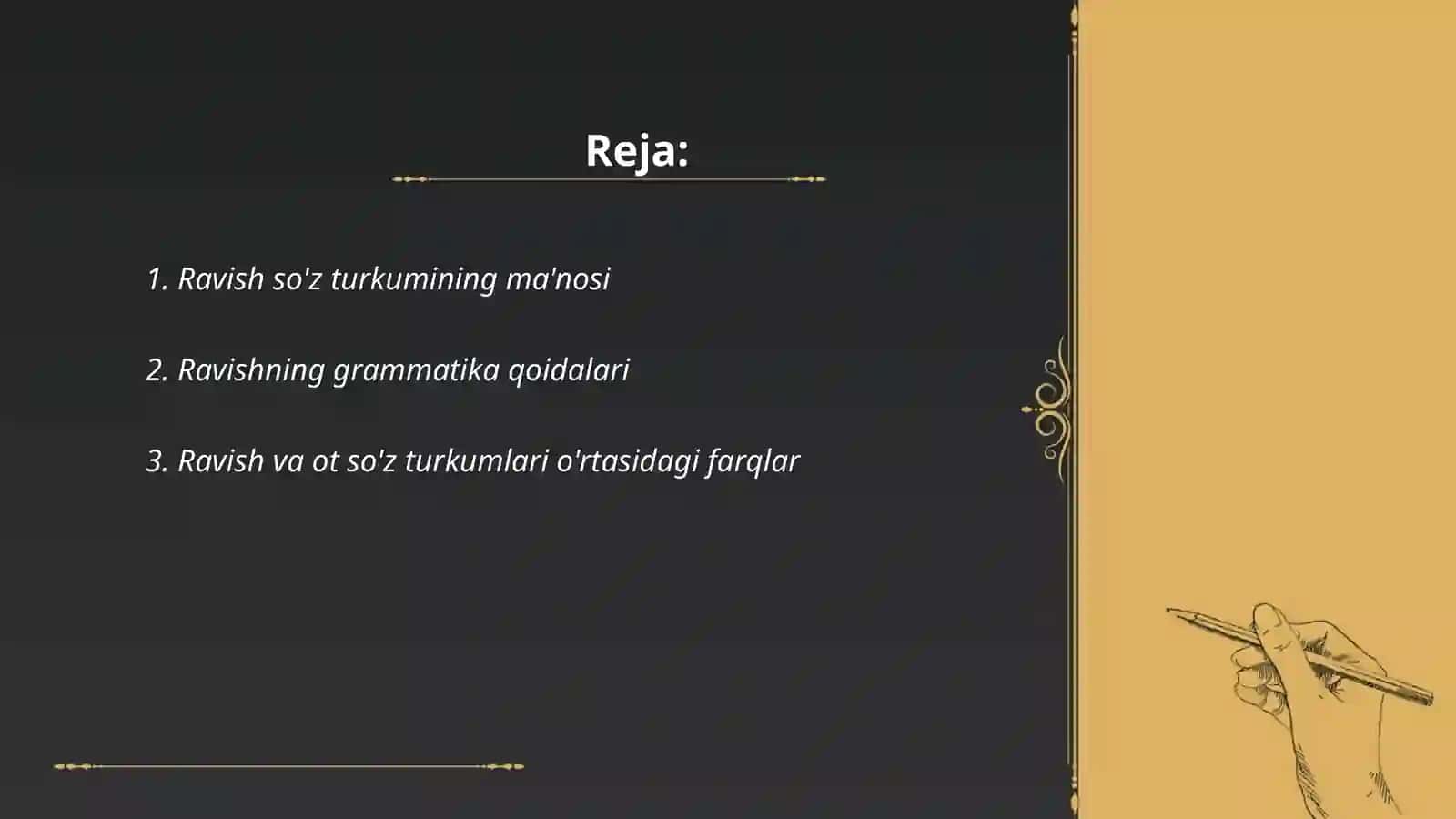 Ravish so'z turkumi 2