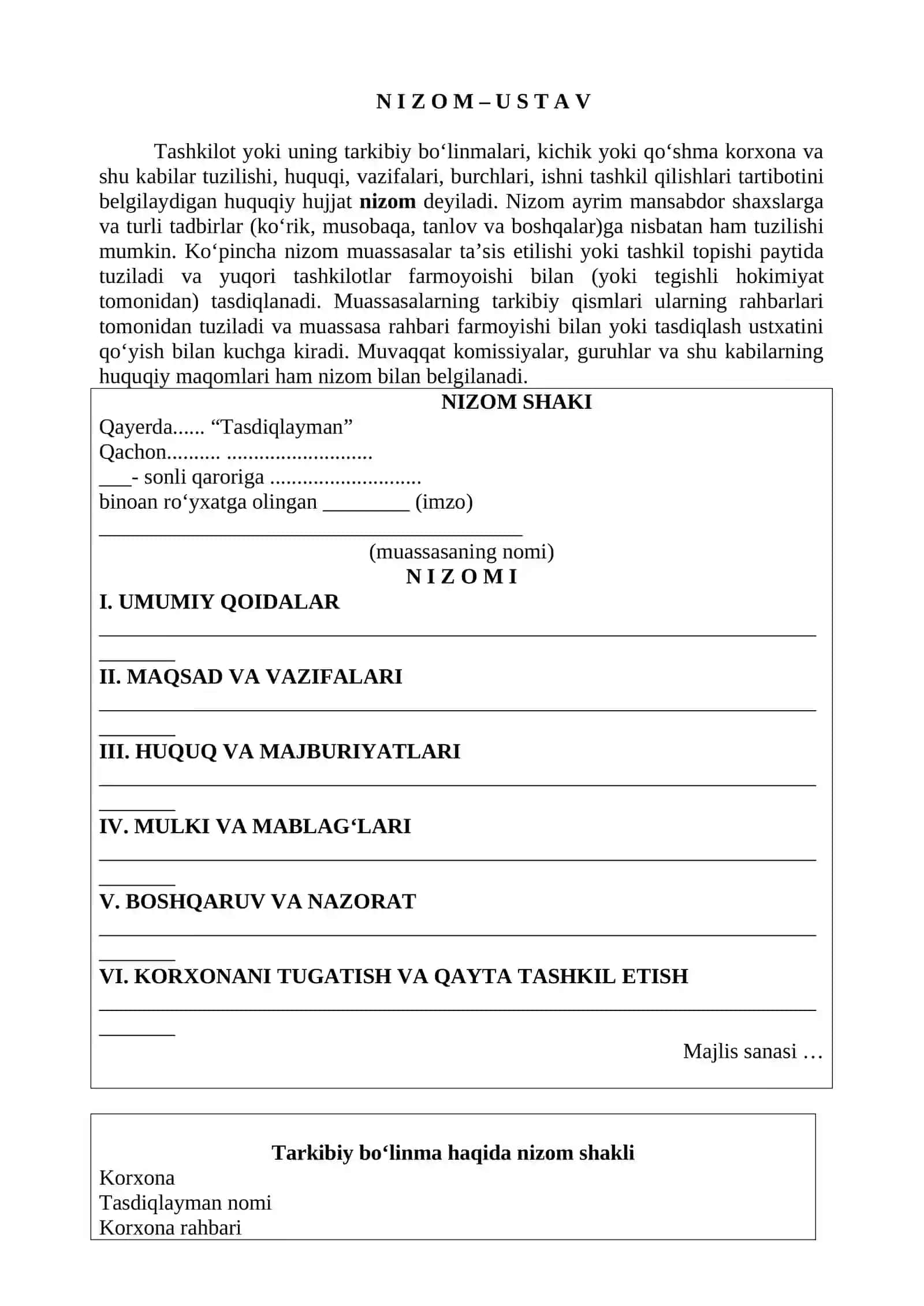 Tashkiliy hujjatlar 2