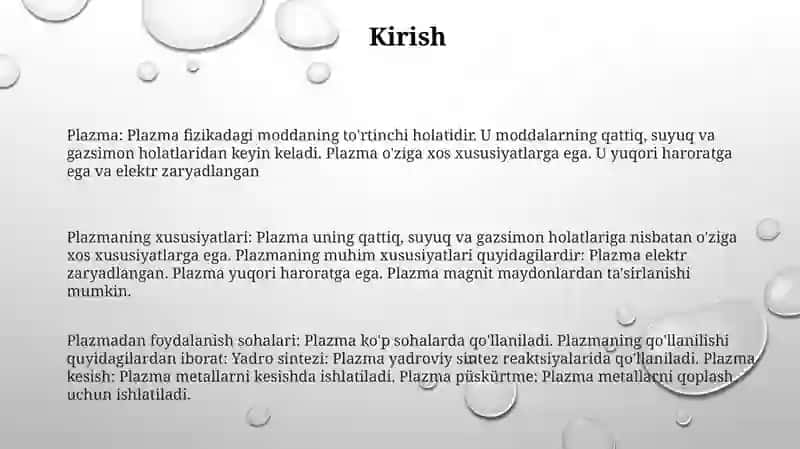 Plazma Va Uning Xossalari 2