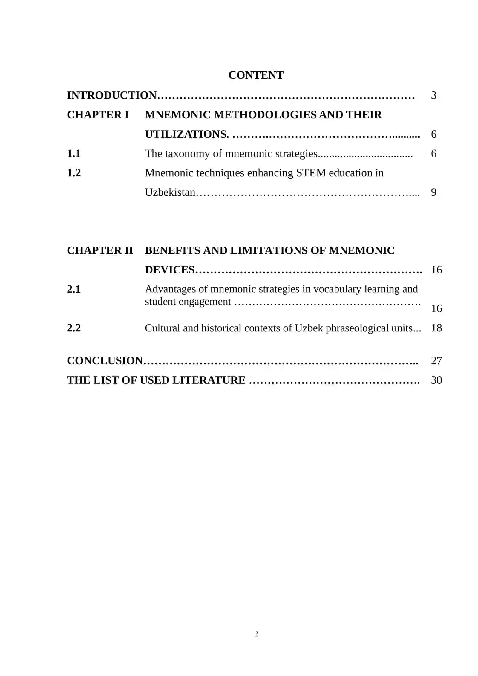 "TECHNIQUES AND BENEFITS OF USING MNEMONIC DEVICES TO IMPROVE MEMORY AND LEARNING RETENTION" 2
