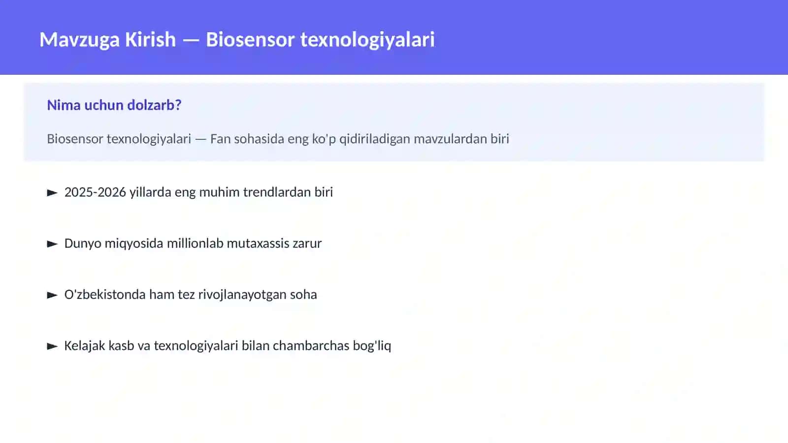 Biosensor texnologiyalari 2