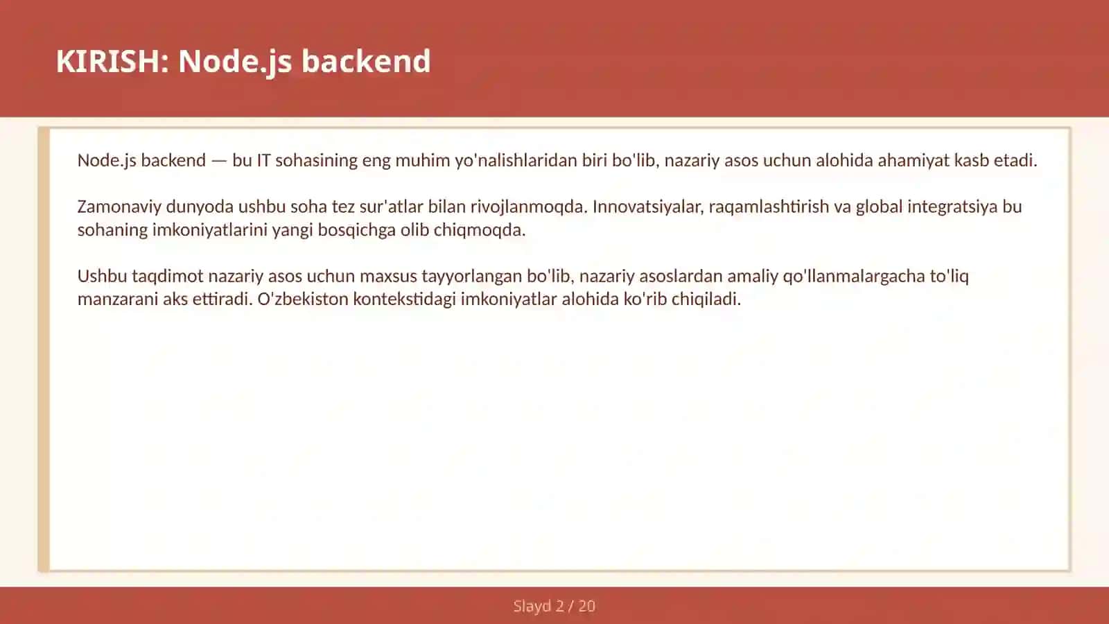 Node.js backend 2