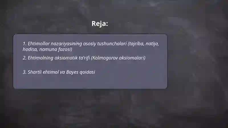 Ehtimollar nazariyasi 2