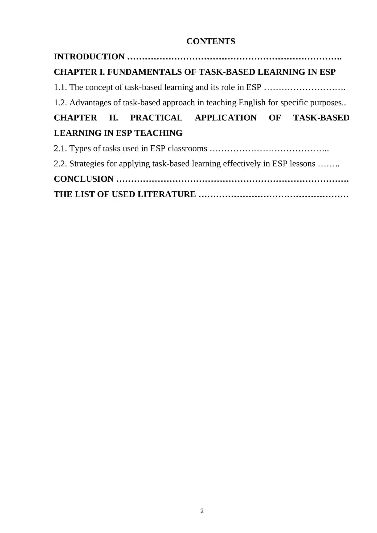 TASK-BASED LEARNING IN ESP CLASSROOMS 2