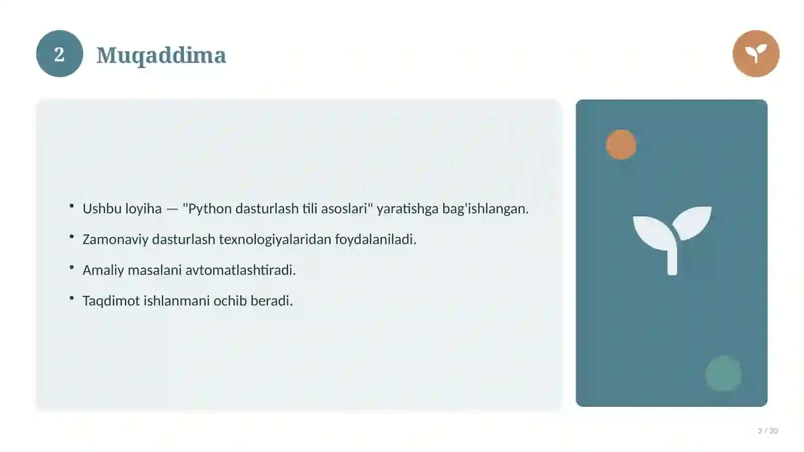 Python dasturlash tili asoslari 2