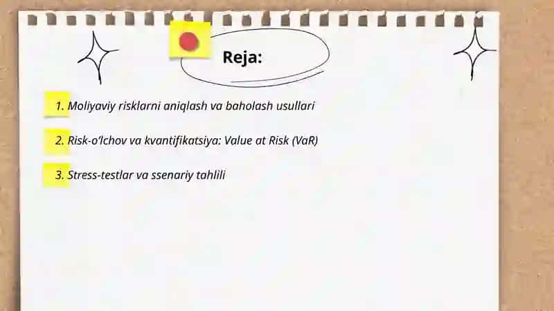Moliyaviy risklarni boshqarish usullari 2