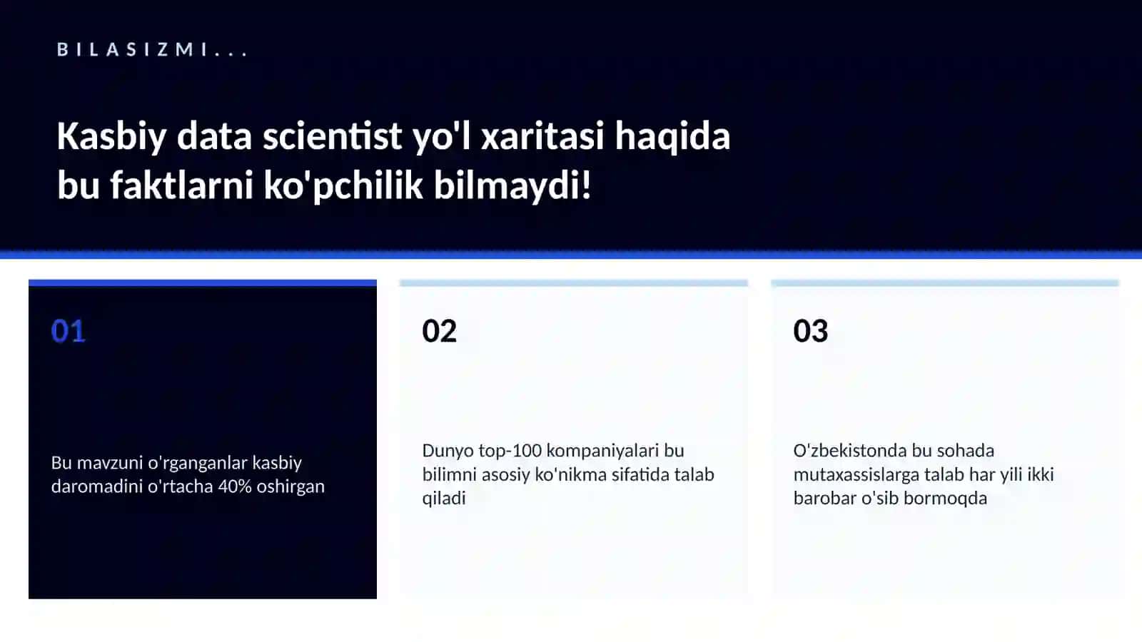 Kasbiy data scientist yo'l xaritasi 2