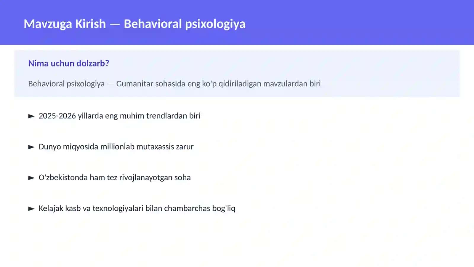 Behavioral psixologiya 2