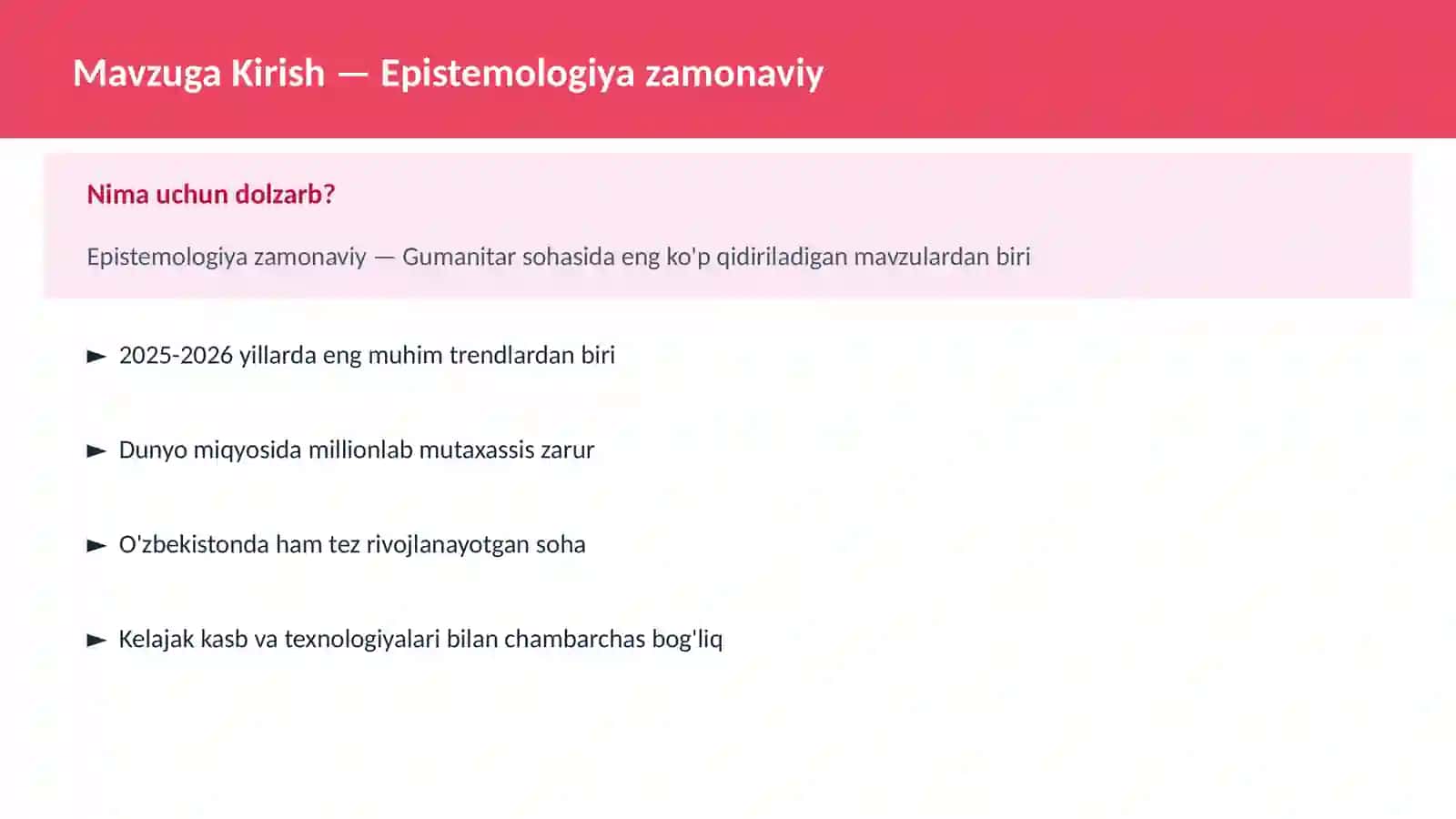 Epistemologiya zamonaviy 2