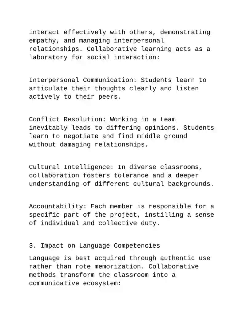 The Role of Collaborative Learning Methods in Developing Students' Social and Language Competencies 2