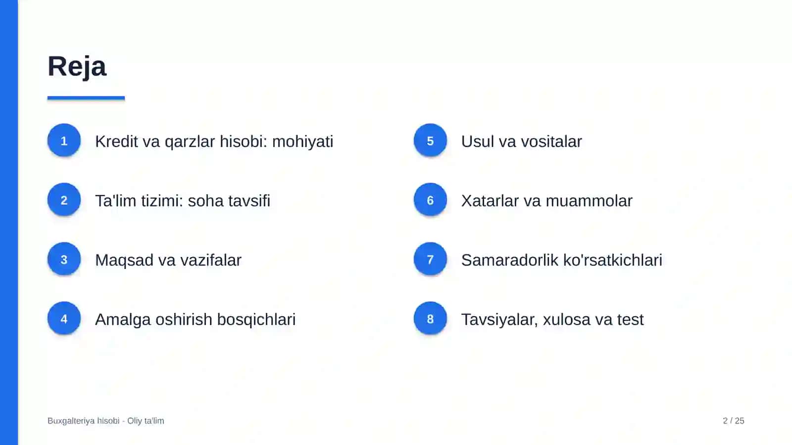 Ta'lim tizimida kredit va qarzlar hisobi 2