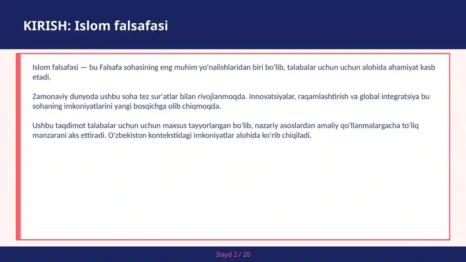 Islom falsafasi 2