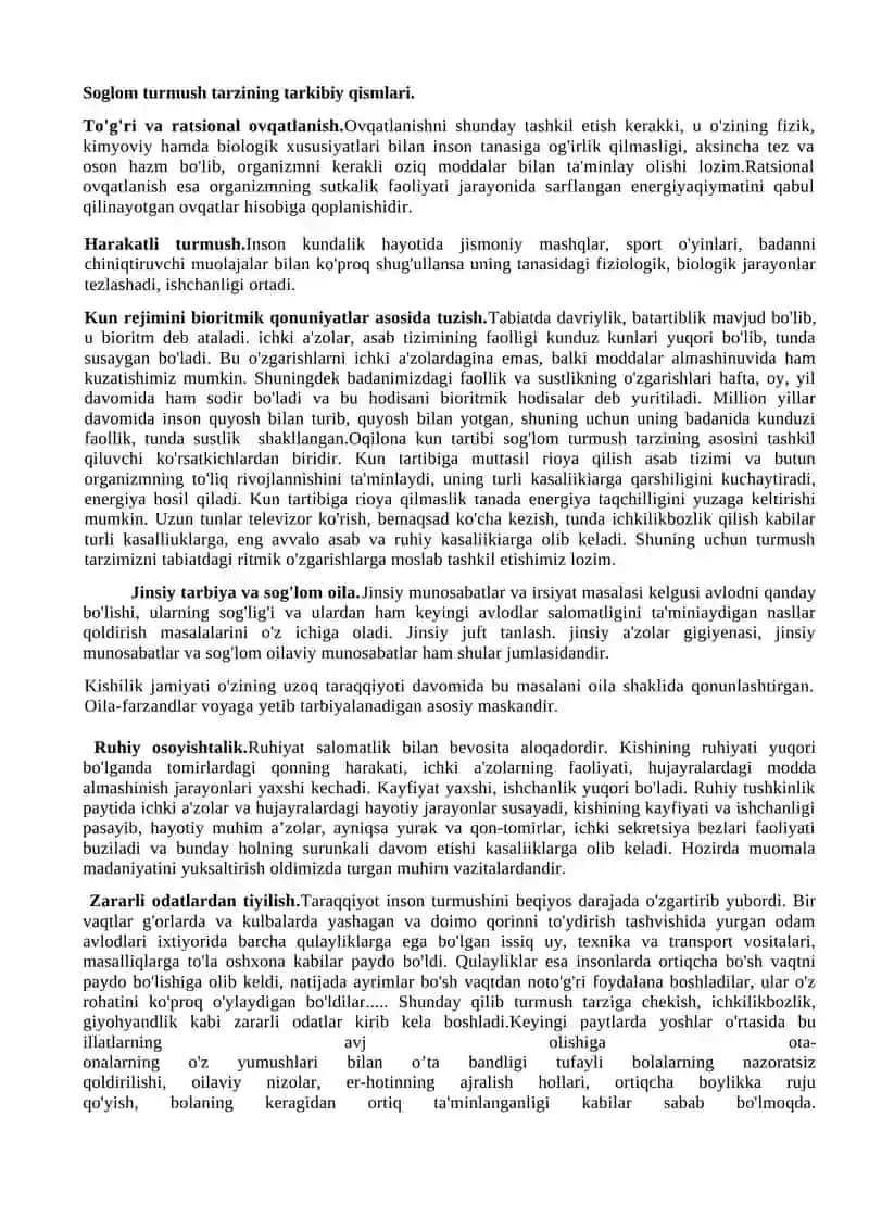 Sog'lom turmush tarzi 2