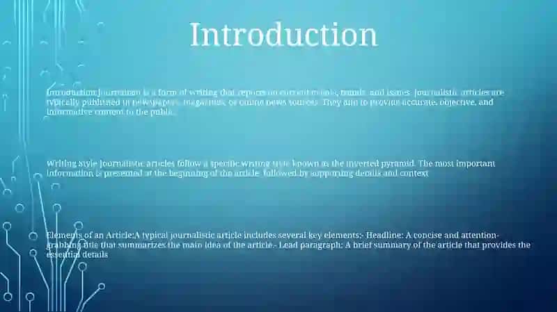 How To Write Journalistic Article 2