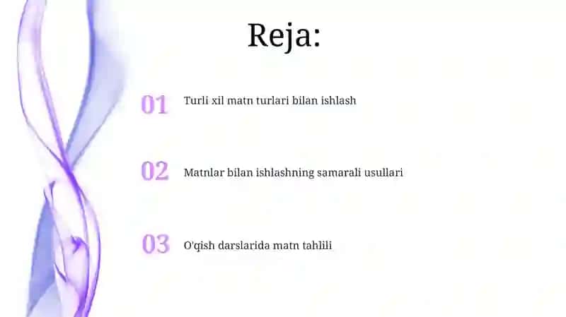 O'qish darslarida matn tahlili 2
