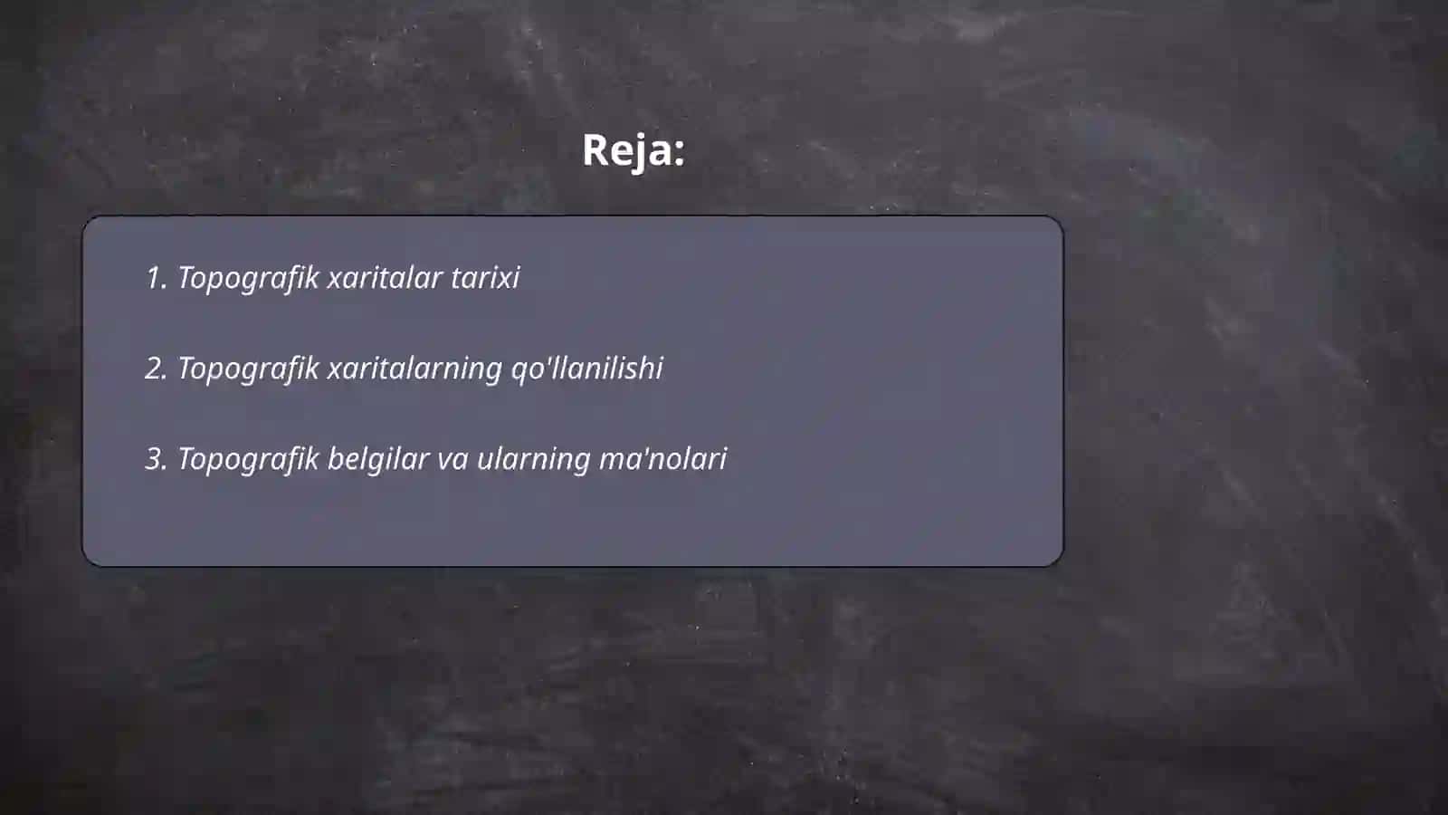 Topografik plan va xaritalar 2